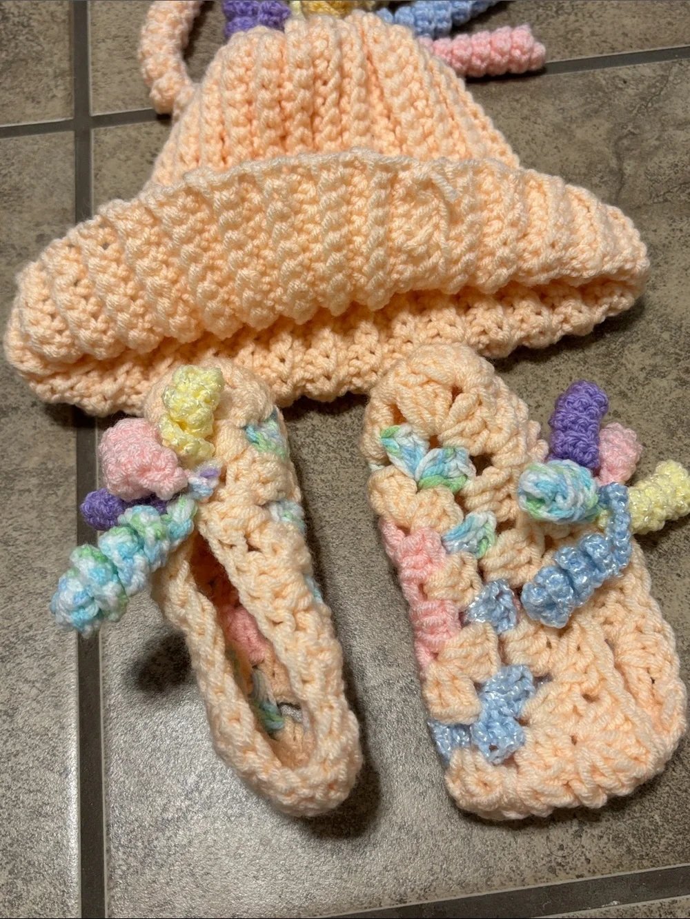 Baby Crochet Hat and Booties Bundle